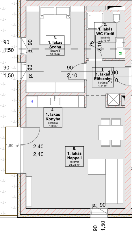 A1 lakás alaprajz