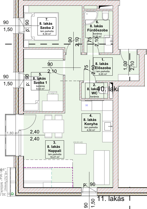 A8 lakás alaprajz